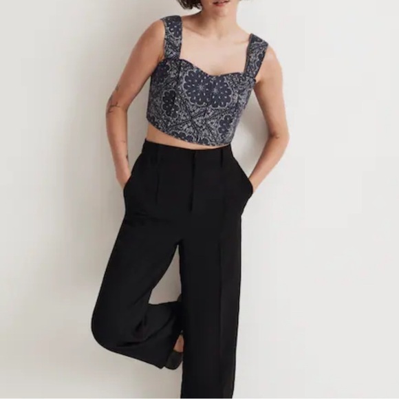 New ▶️ Madewell ◀️ Quilted Sweetheart Crop Top Western Bohemian 14 - Picture 4 of 13